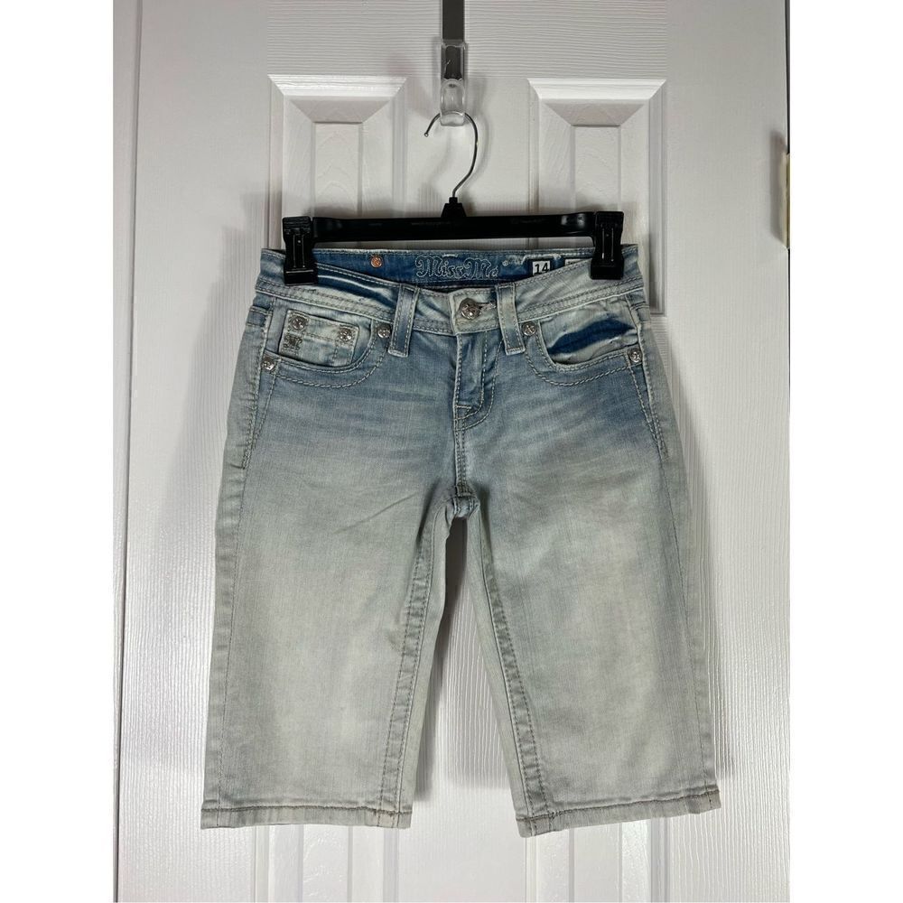 Miss Me Girls Denim Bermuda Shorts Size 14